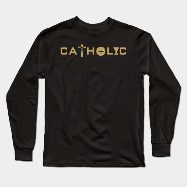 Catholic in Gold Long Sleeve T-Shirt by TheCatholicMan